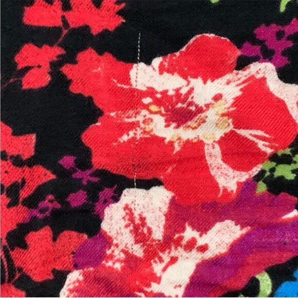 Apt 9 Scarf Shall Floral Black Pink Blue  Women’s. - Picture 7 of 10